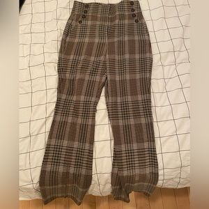 Halogen Atlantic Pacific plaid flare pants